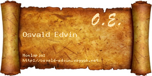 Osvald Edvin névjegykártya